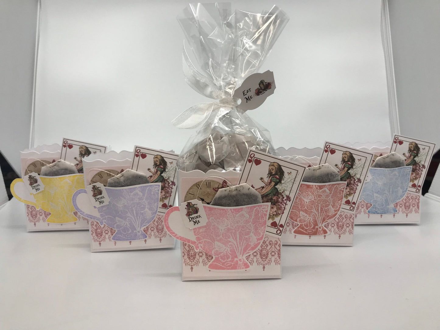 Alice in Wonderland Tea Party Favors, Pastel Colors, Set of 5