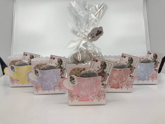Alice in Wonderland Tea Party Favors, Pastel Colors, Set of 5