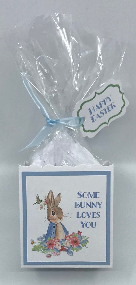 Easter Bunny Party Favor Gift Box & Bag to stuff with edibles or small gifts for Easter Sunday Catholic Christian Birthday Baby Shower