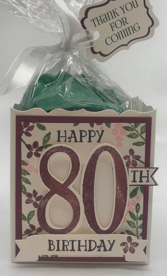 80th Birthday Party Favors to stuff with edibles or small gifts