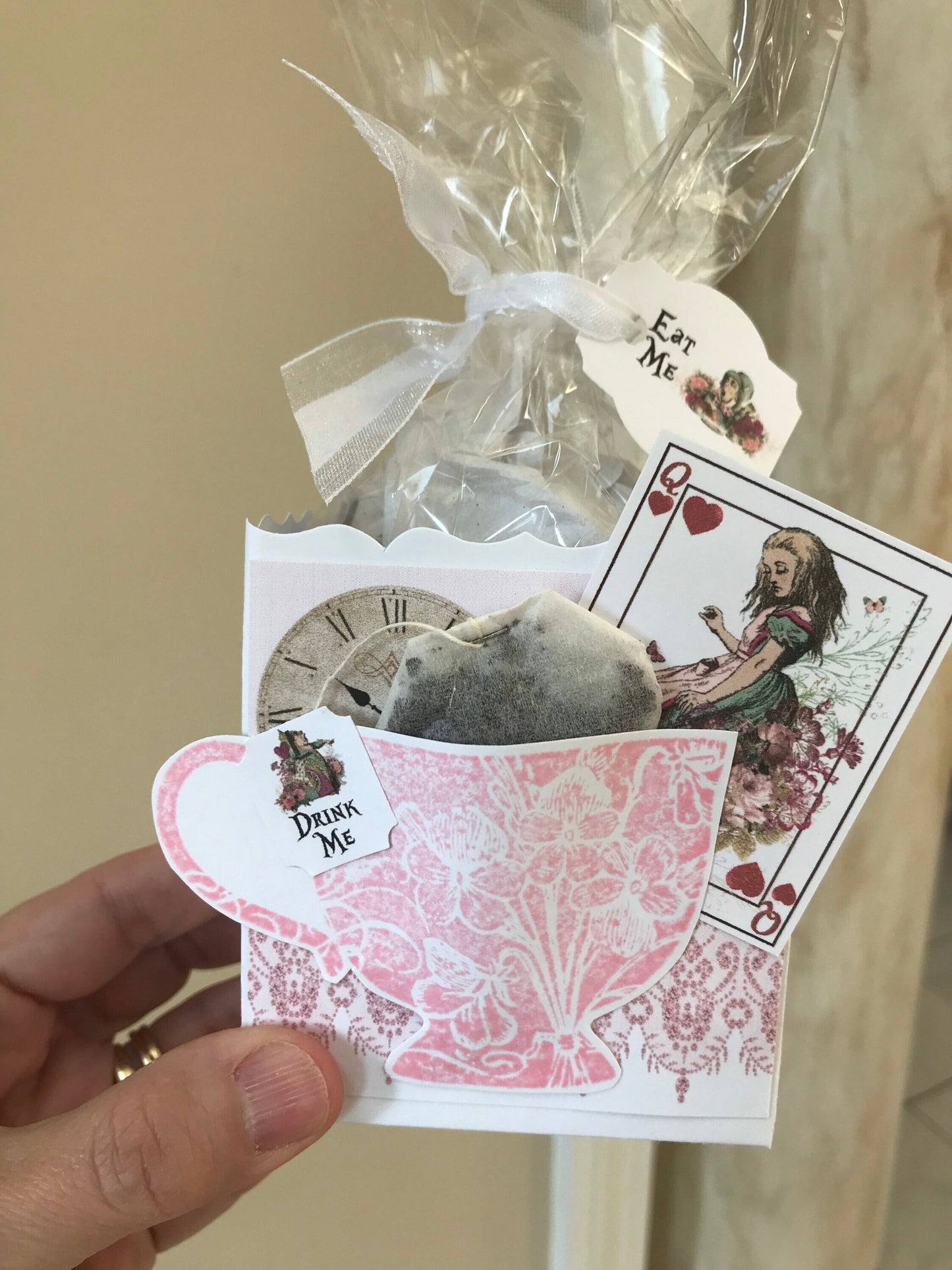 Alice in Wonderland Pink Tea Party Favor to stuff with edibles or small gifts