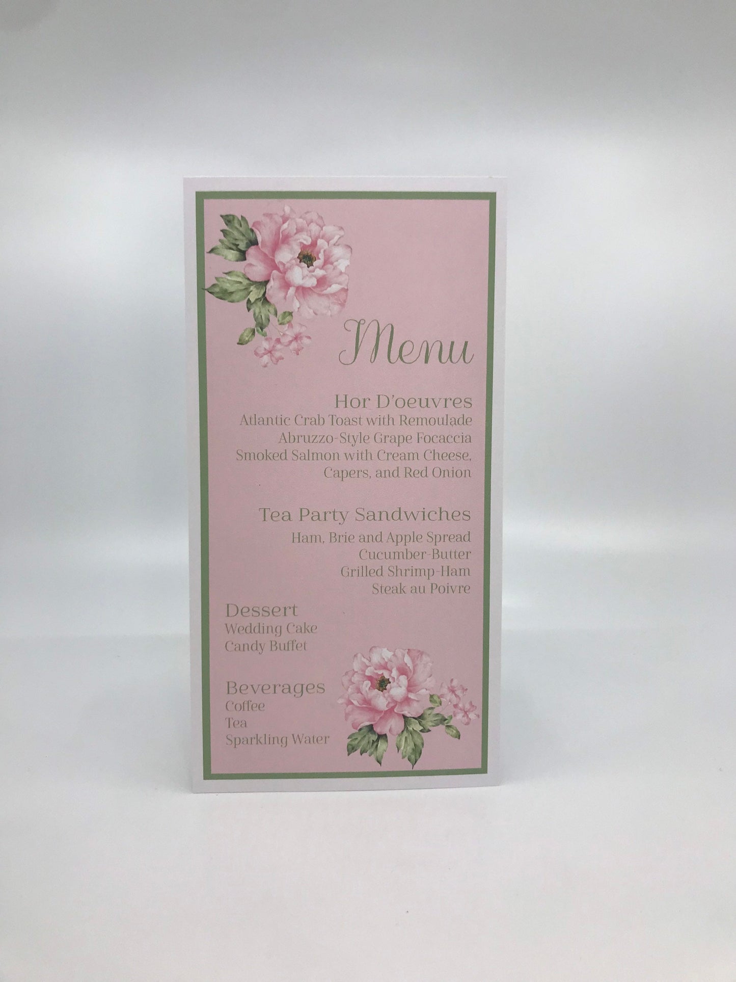 Pink Peony Wedding Invitation Ensemble Invitation Menu Tea Party Favor Gift Box & Bag Place Card Wedding Bridal Shower Birthday Adult