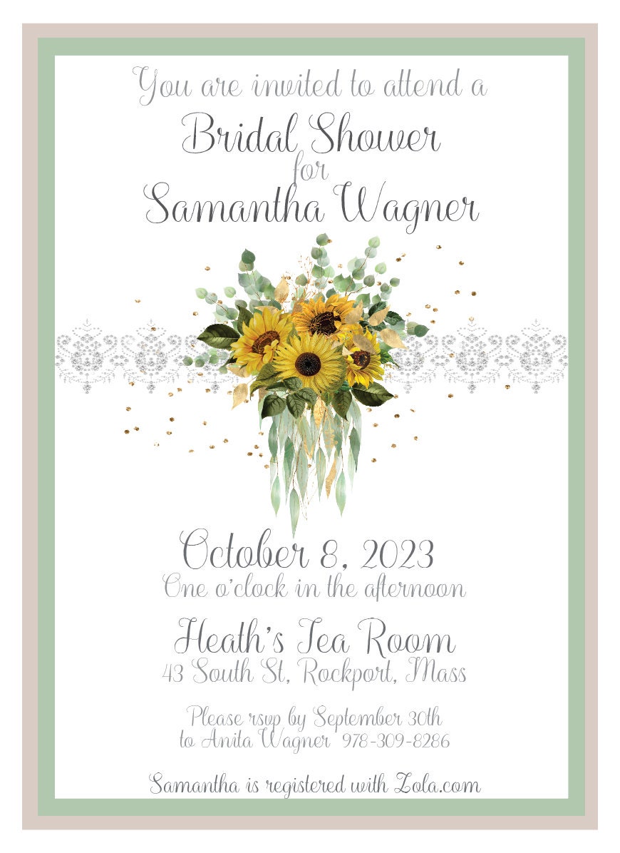 Sunflower Eucalyptus Tea Party Favor