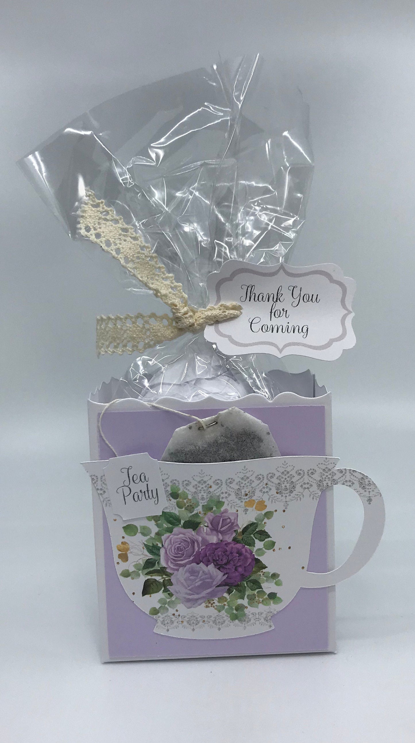 Purple Rose Eucalyptus and Sage Bouquet Wedding Bridal Shower Tea Party Ensemble with Invitation Menu Party Favor Gift Box & Bag Place Card