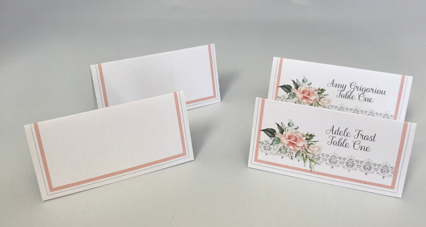 Beau-Tea-ful Pink Bouquet Tea Party Place Cards from Ensemble for Wedding Bridal Baby Shower Birthday special corporate event planning