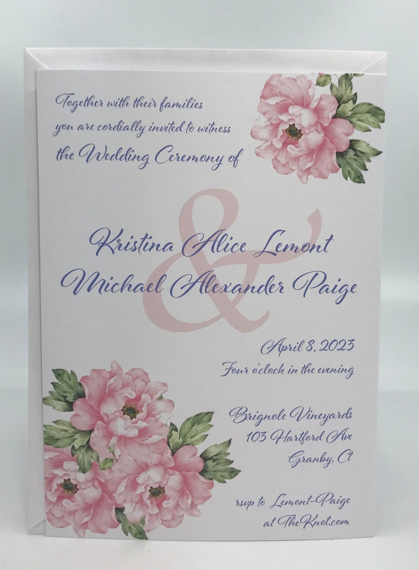 Pink Peony Tea Party Favor Box & Bag, Personalized Tag