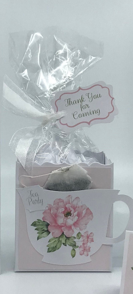 Pink Peony Bridal Shower Tea Party Favor Gift Box & Bag