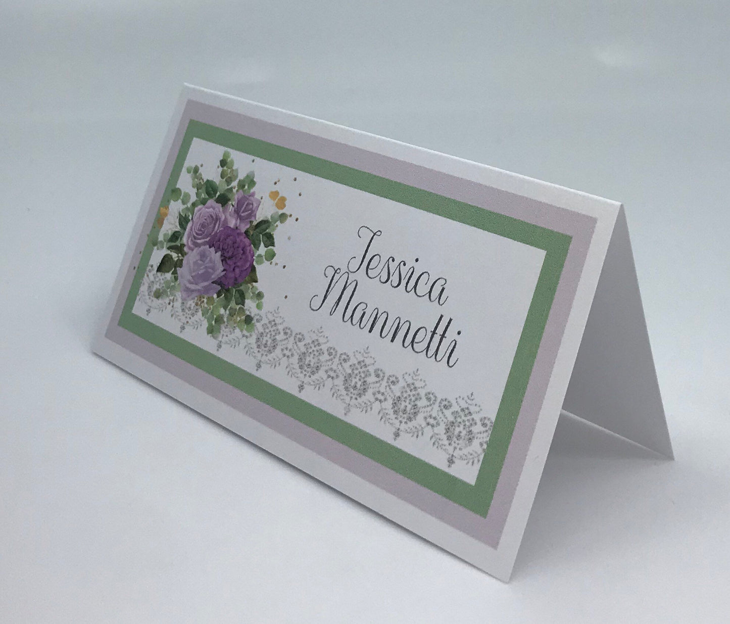 Purple Rose Tea Party Ensemble: Place Card