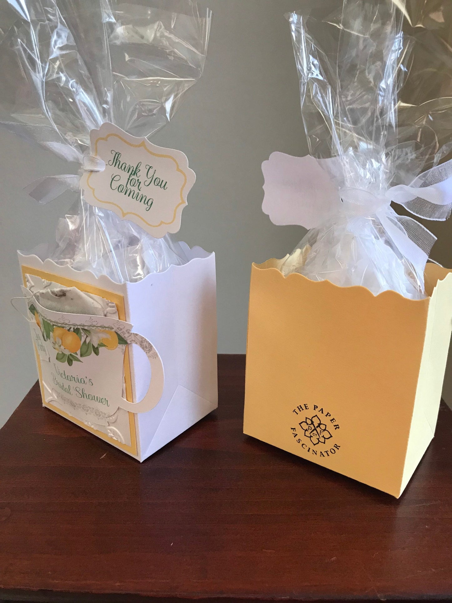 Two Lemon Promenade Tea Party Favors by The Paper Fascinator in Yellow Bridal Baby Shower Wedding Birthday Special Event Planning