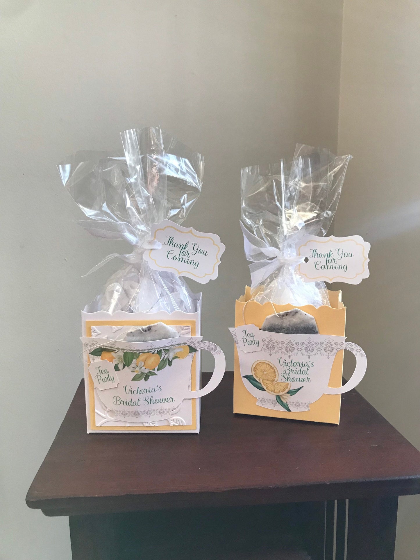 Two Lemon Promenade Tea Party Favors by The Paper Fascinator in Yellow Bridal Baby Shower Wedding Birthday Special Event Planning