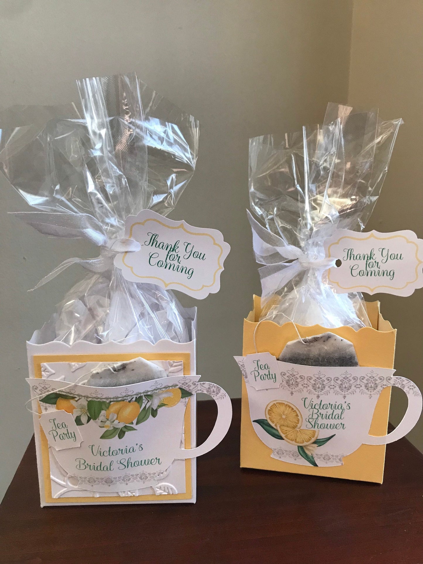 Two Lemon Promenade Tea Party Favors by The Paper Fascinator in Yellow Bridal Baby Shower Wedding Birthday Special Event Planning