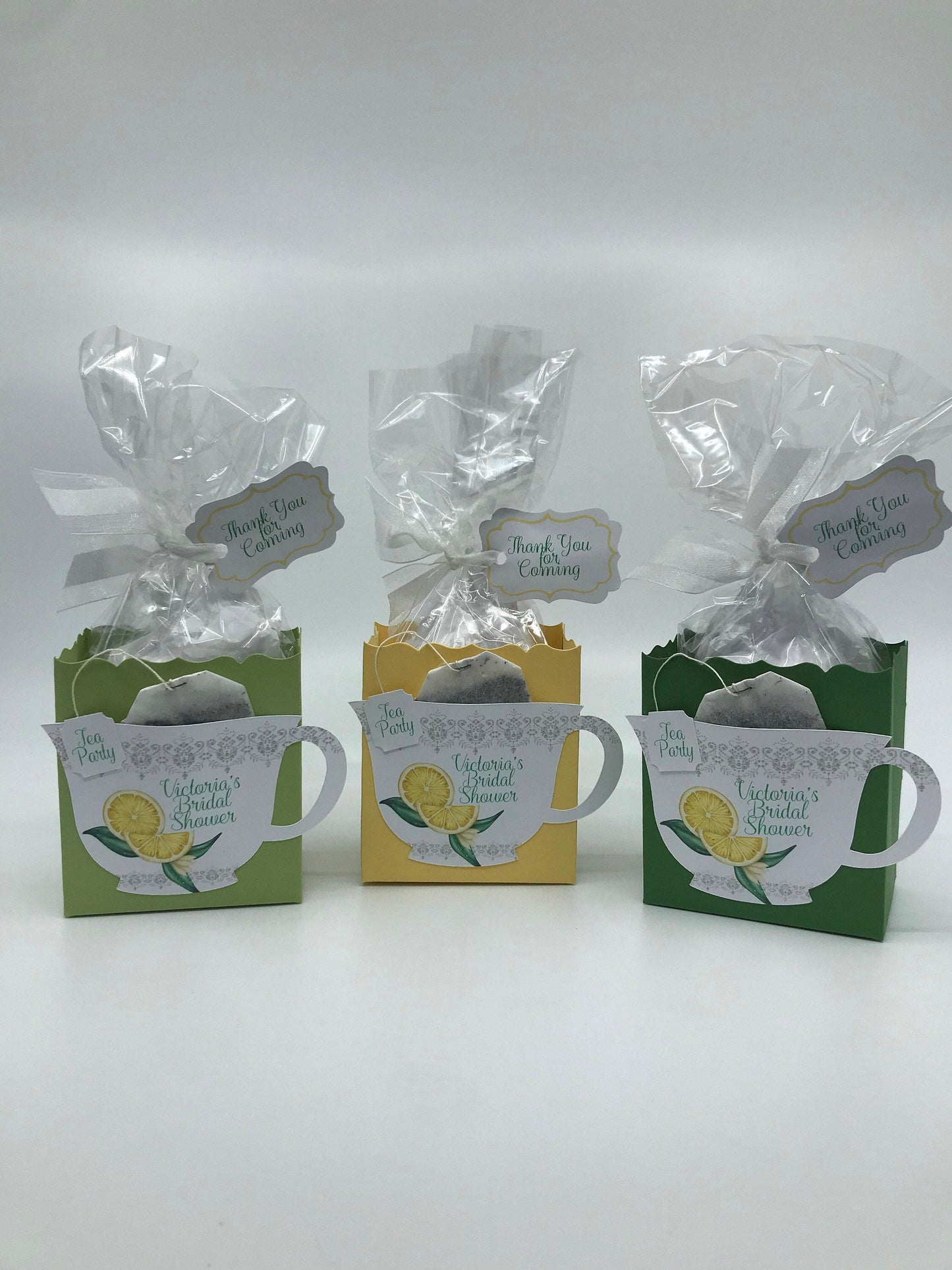 Two Lemon Promenade Tea Party Favors in Green