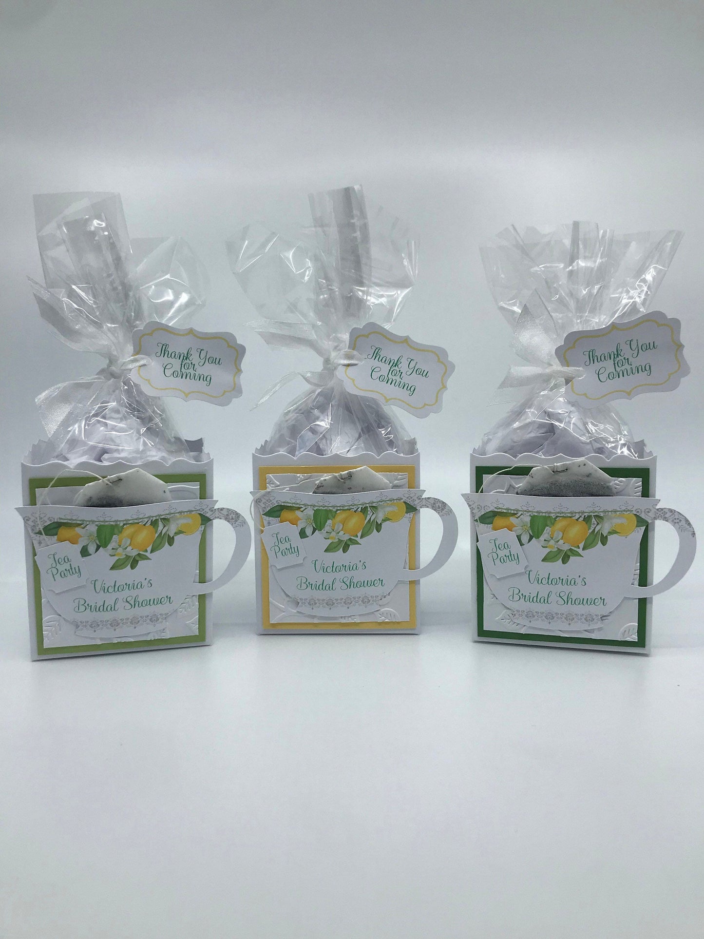 Two Lemon Promenade Tea Party Favors in Green