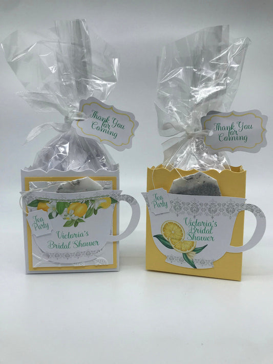 Lemon Tea Party Favor Box, Bridal Shower & Birthday (DIY)