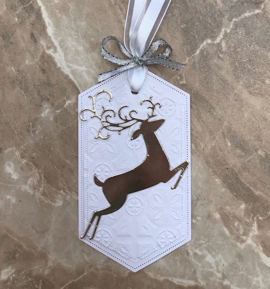 Foil Reindeer Christmas Gift Tags