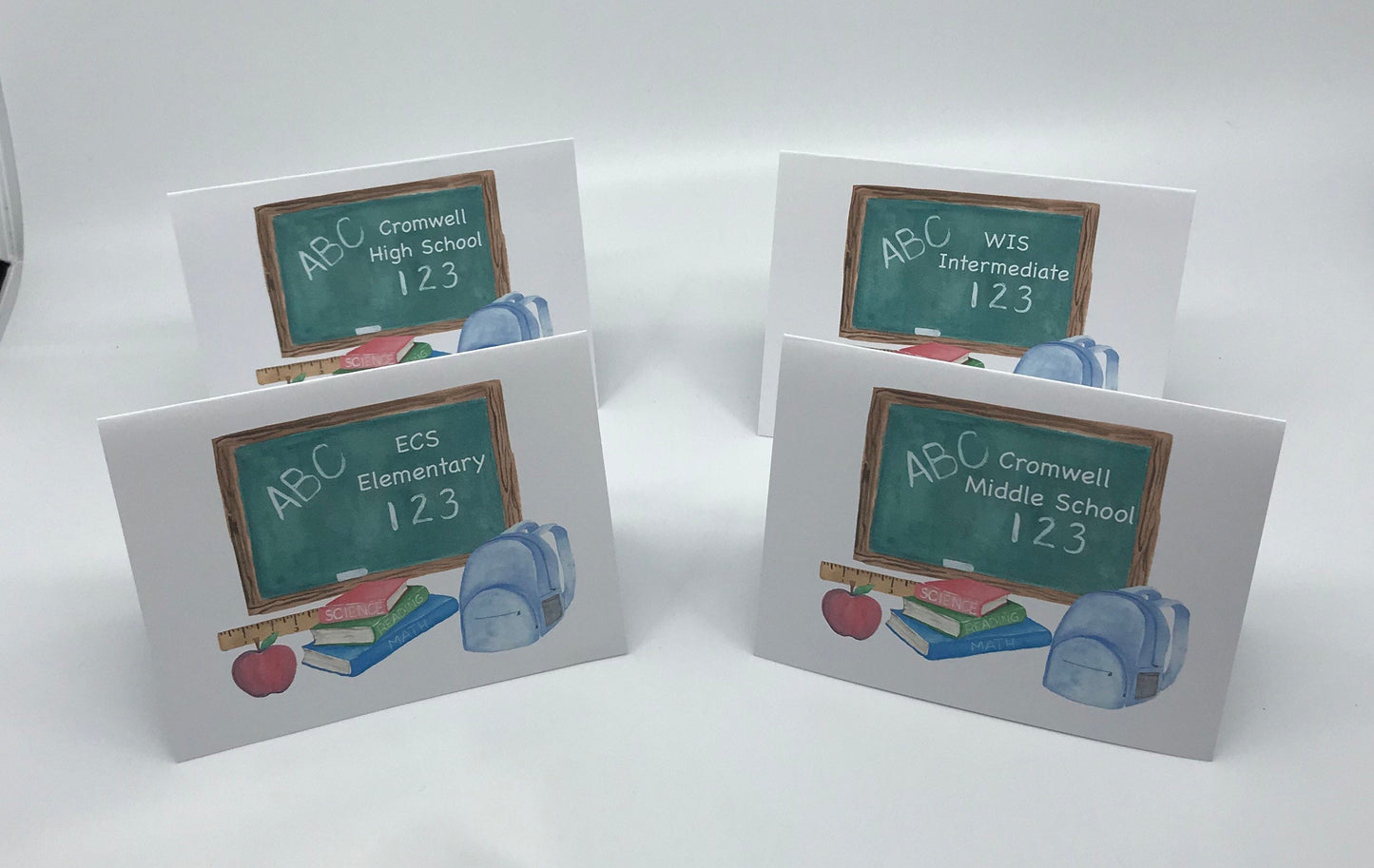 Package of Four School District Thank You Teacher Administrator cards