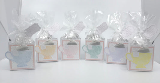 Set of 6 Pastel Tea Party Favors with Rose Gold matting for edibles or small gifts