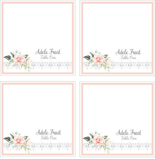 Editable Digital Beau-Tea-ful Pink Rose Bridal Shower Ensemble with Invitation, Menu, Banner and Place cards