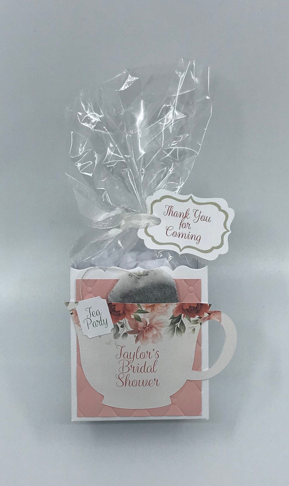 Fall Peony Tea Party Favor Box and Bag for Bridal Baby Shower Wedding Birthday Event Planning