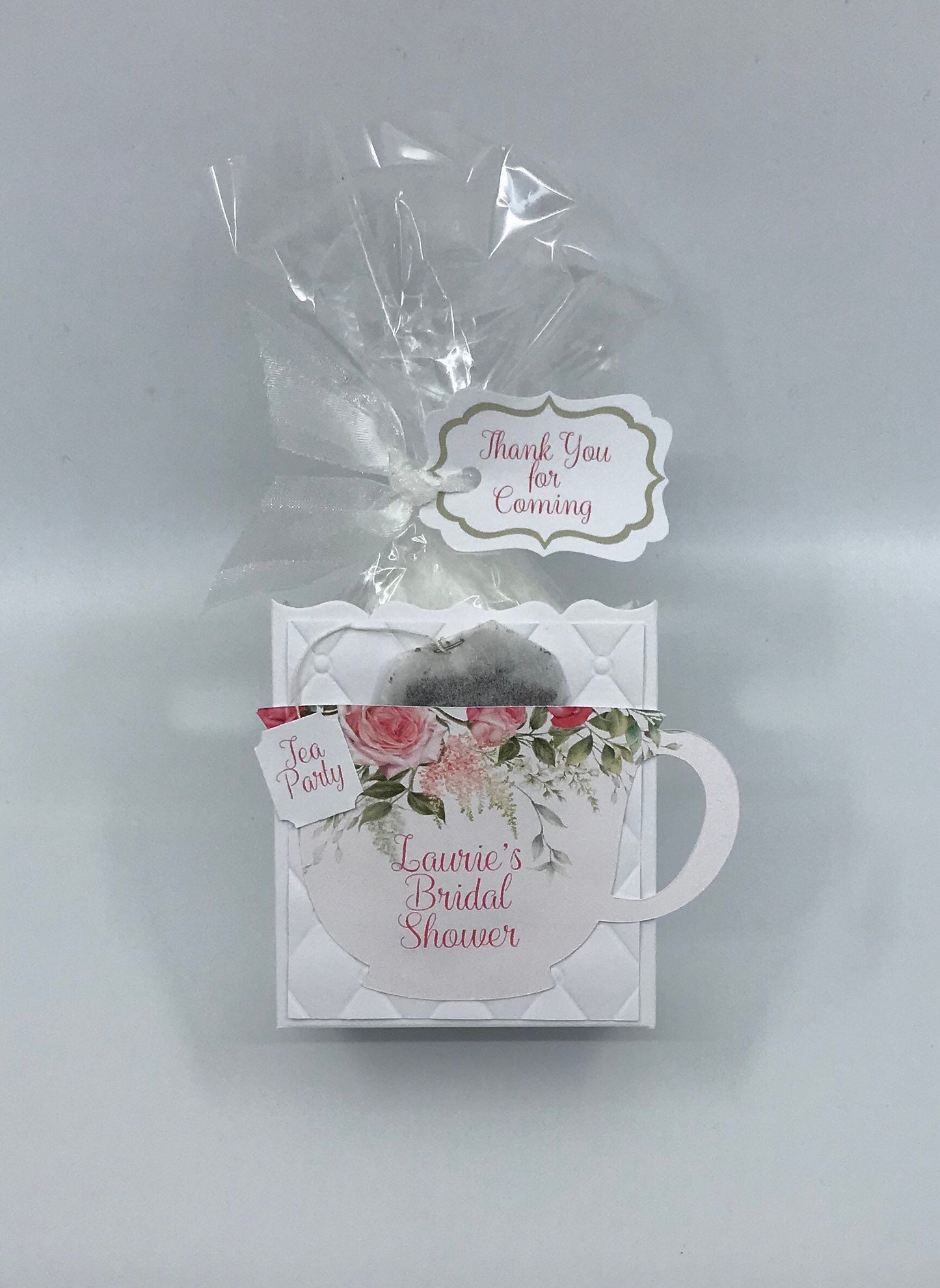 Sprig of Roses Tea Party Ensemble Invitation Menu Party Favor Gift Box & Bag and place card Bridal Baby Shower Birthday Event Planning