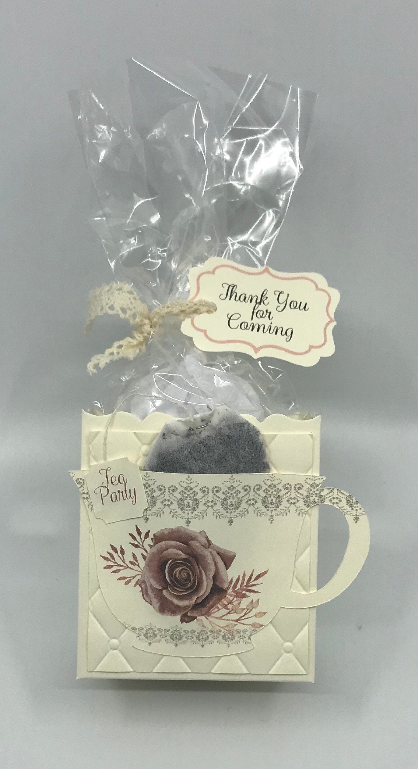 Cream Box Dusty Rose Tea Party Favor