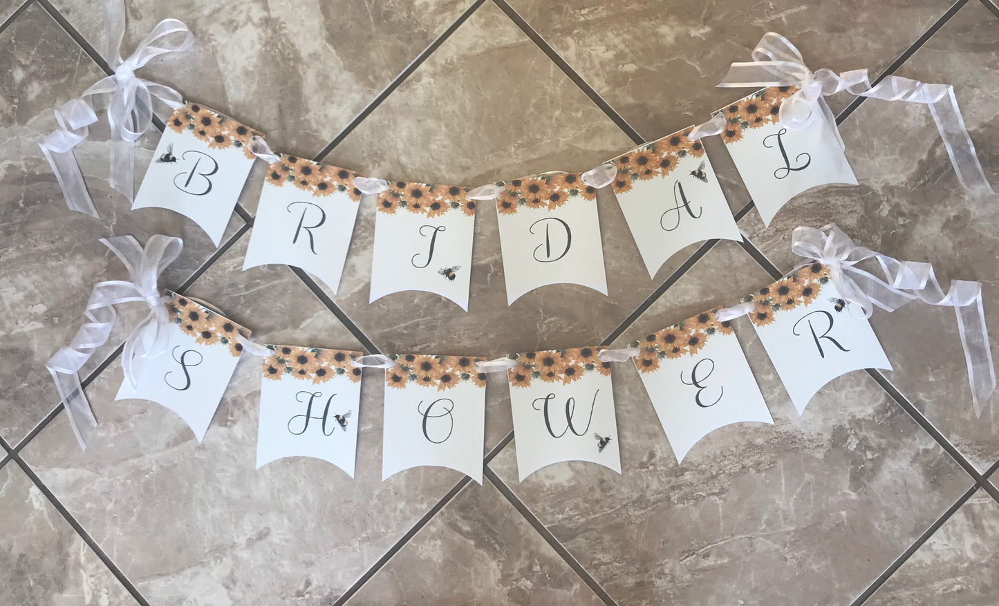 Sunflower and Bumblebee Banner for Bridal Shower