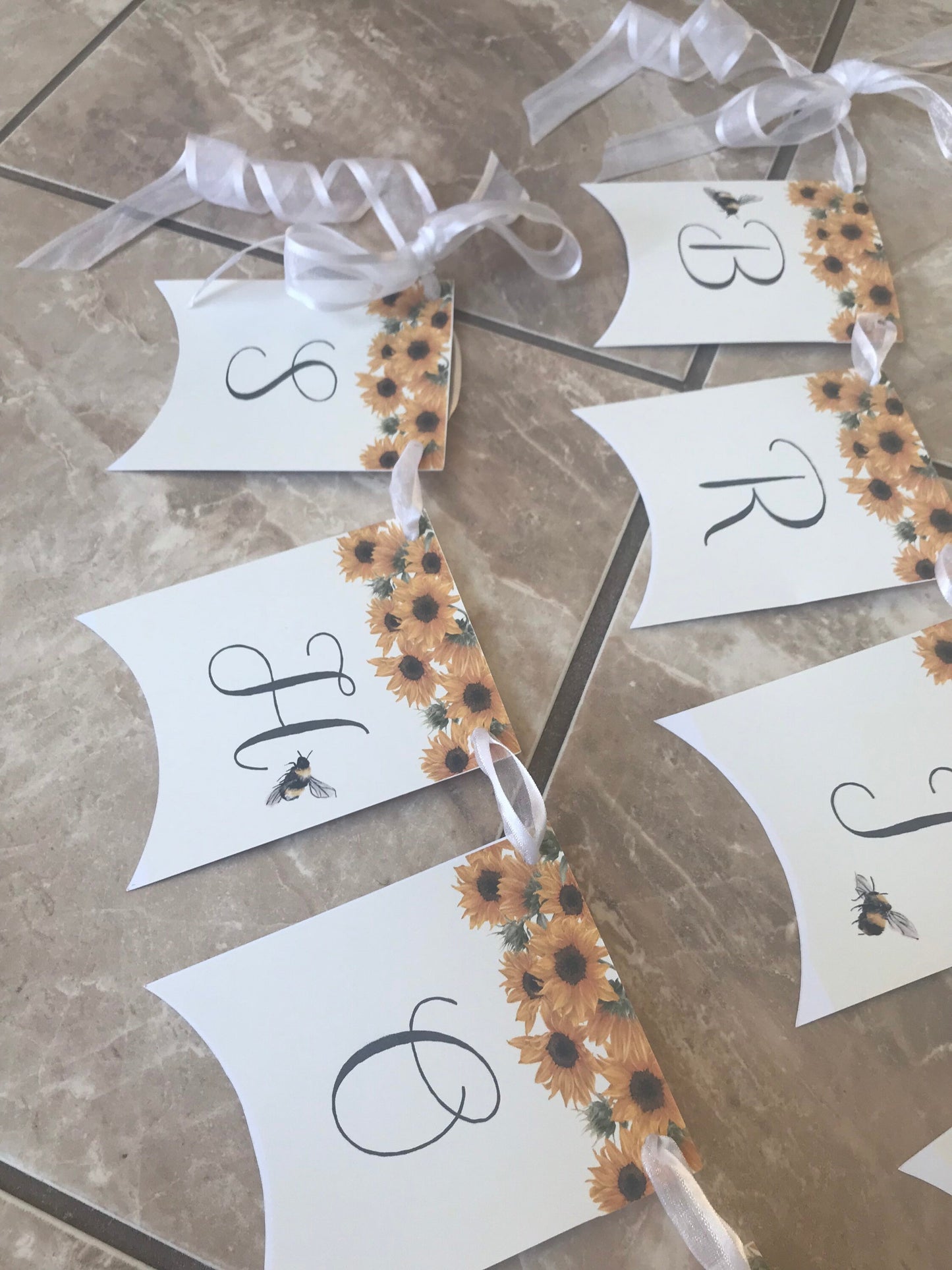 Sunflower and Bumblebee Banner for Bridal Shower