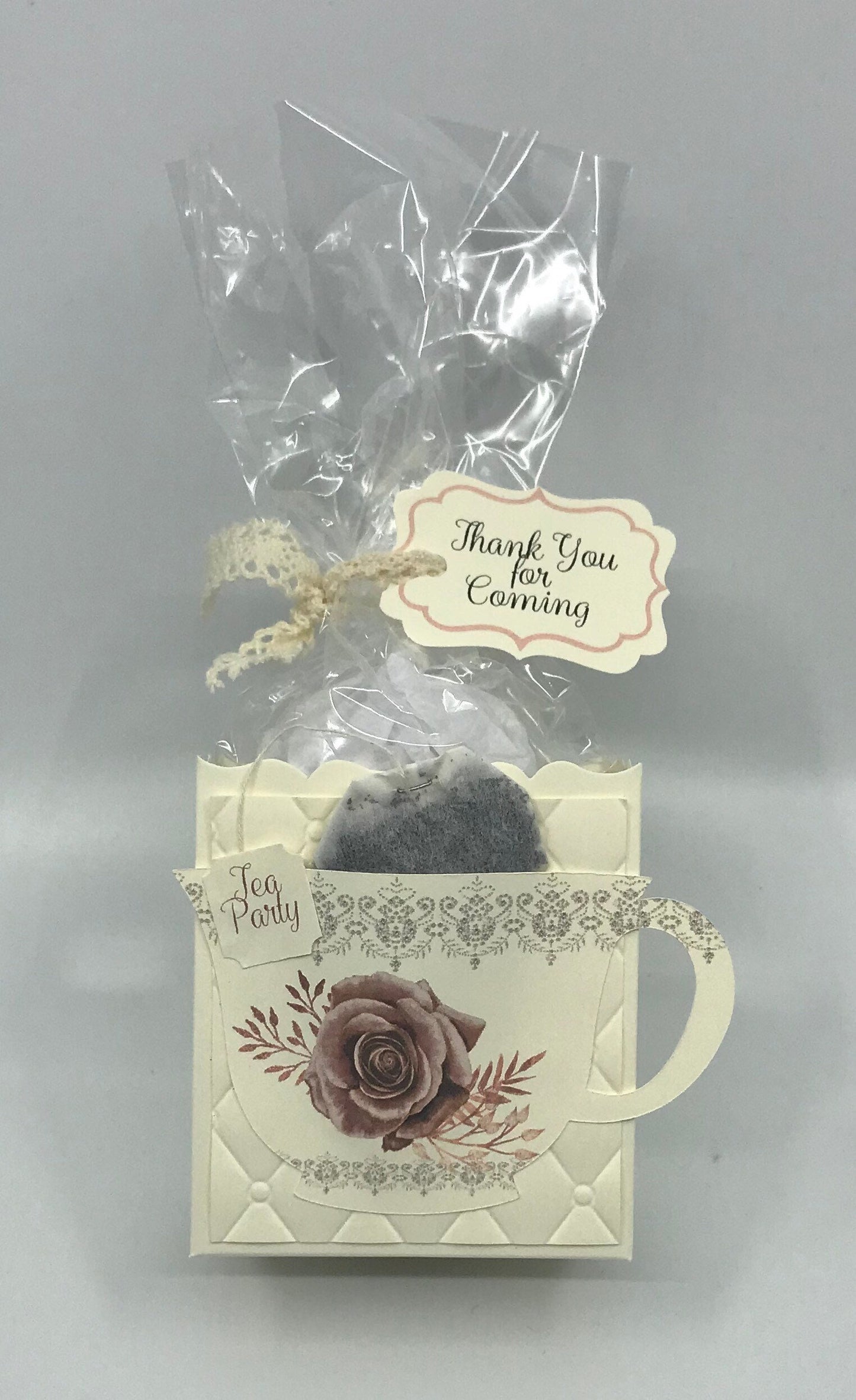 Cream Box Dusty Rose Tea Party Favor