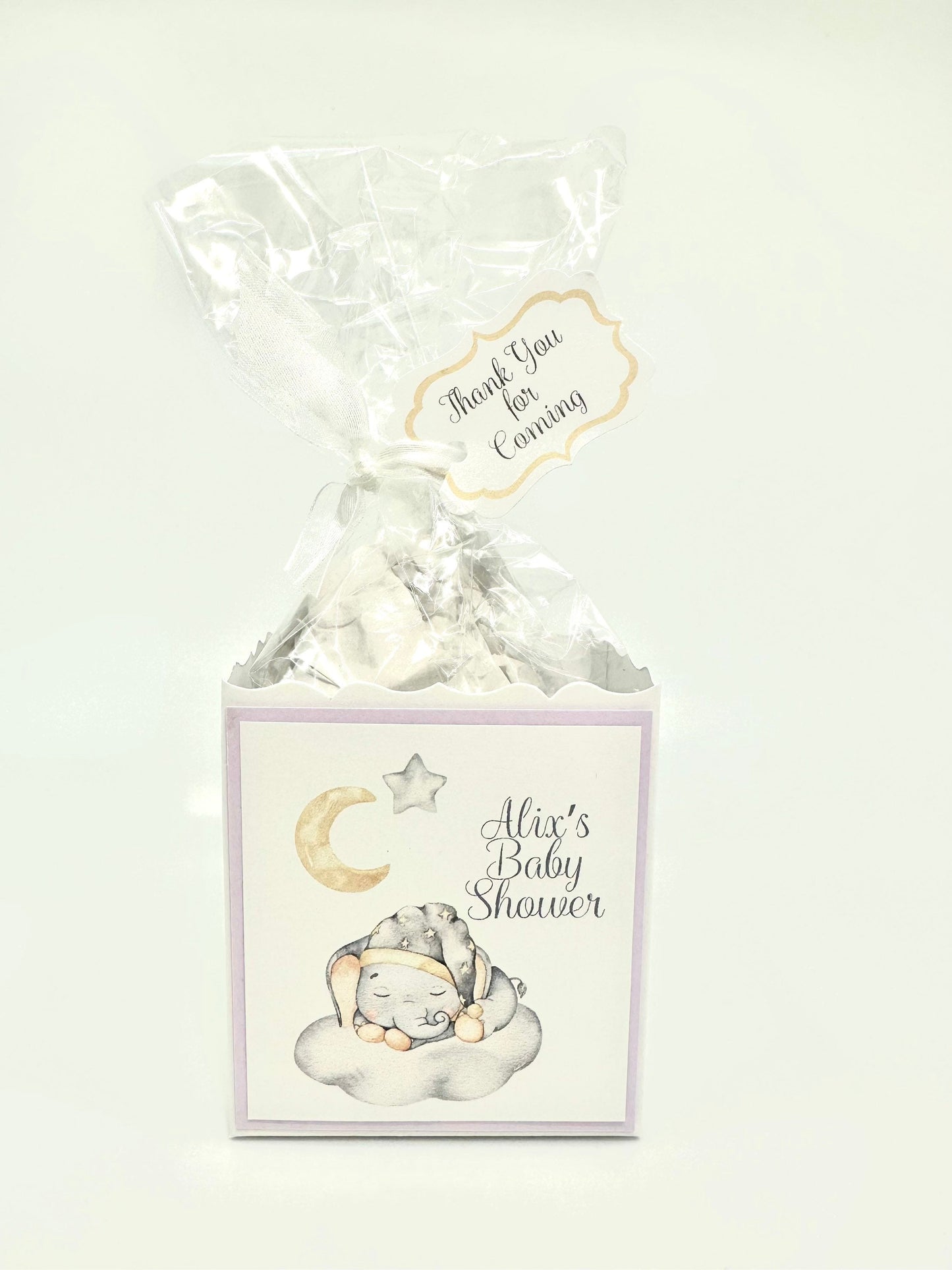 Set of 4 Baby Elephants Baby Shower Tea Party Favors to stuff with edibles or small gifts