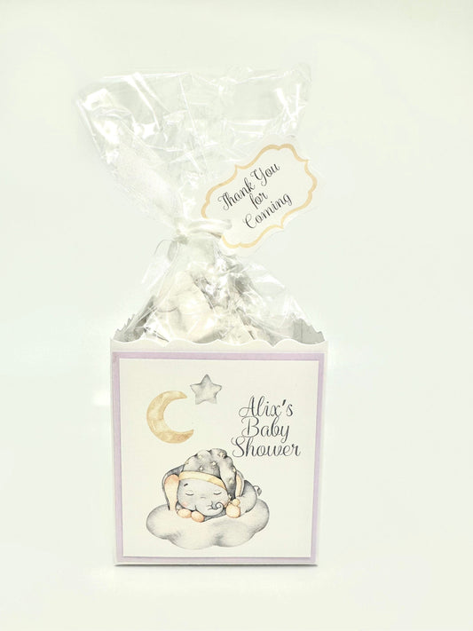 Sleeping Baby Elephant Baby Shower Tea Party Favor to stuff with edibles or small gifts