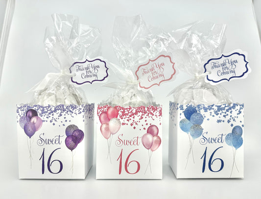 Sweet 16 / Sixteen Balloon Tea Party Favors