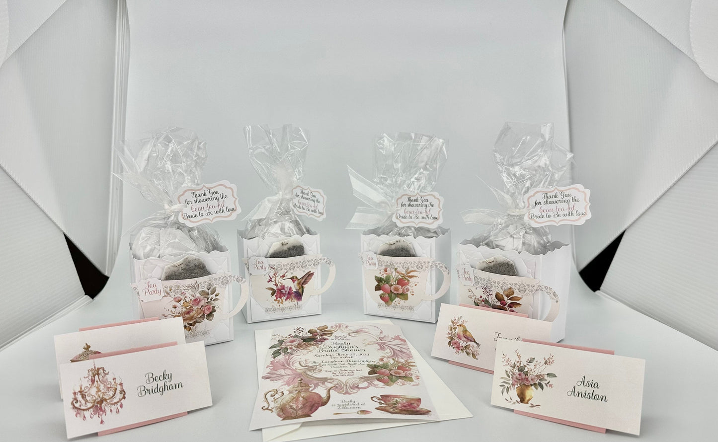 Hummingbird Tea Party Favor for Birthday or Beau-tea-ful Bridal Shower from Strawberry Ensemble