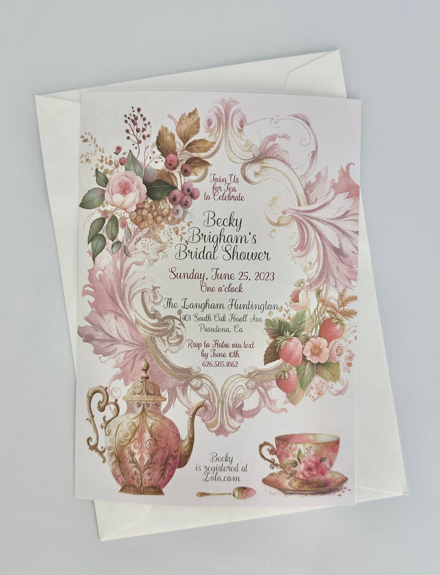 Hummingbird Tea Party Favor for Birthday or Beau-tea-ful Bridal Shower from Strawberry Ensemble