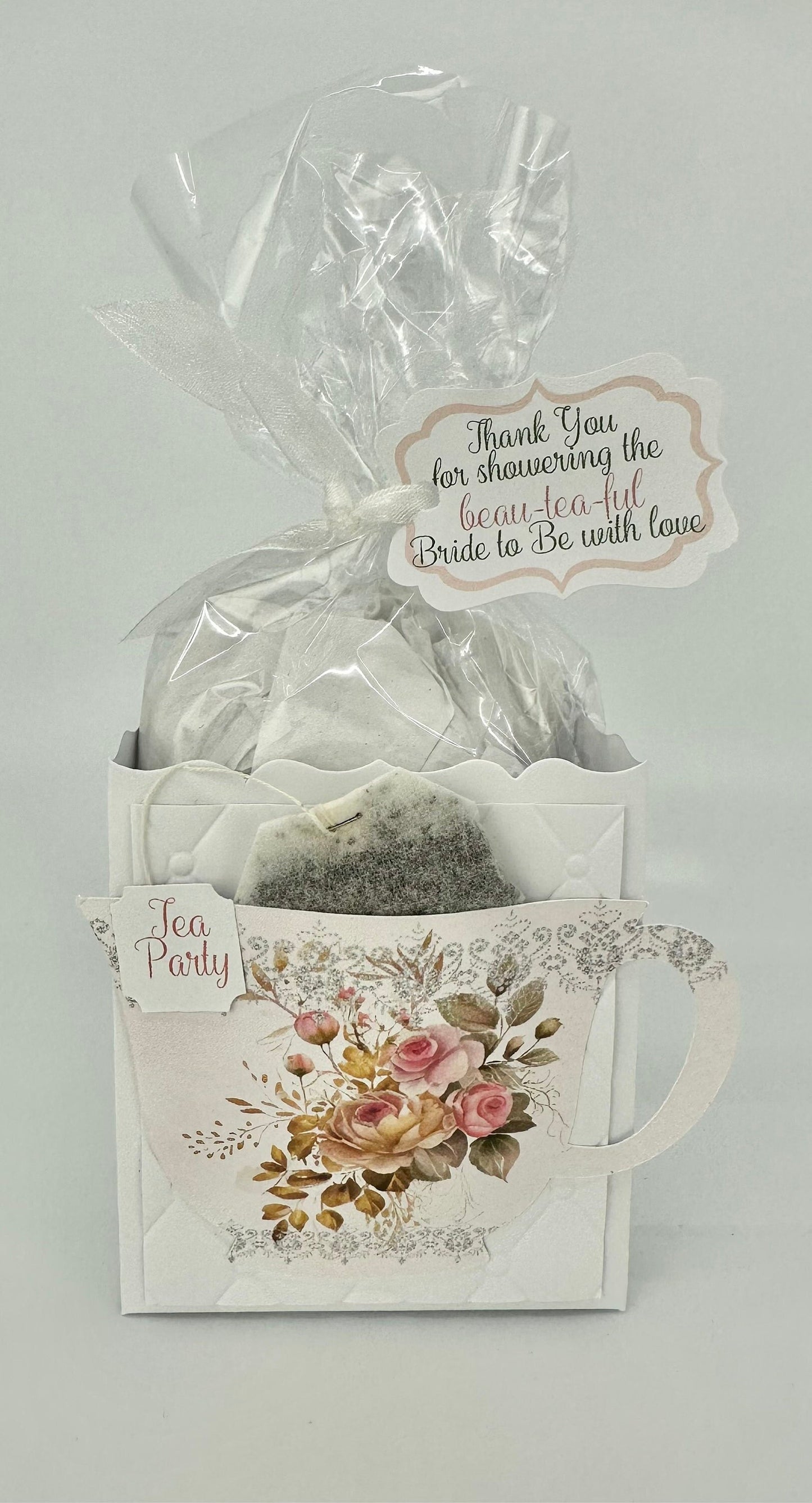 Rose Gold Bouquet Tea Party Favor for Birthday or Bridal Shower