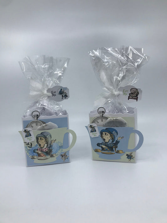 Mad Hatter Tea Party Favors with Bag & Gift Box for Birthday or Bridal Showers