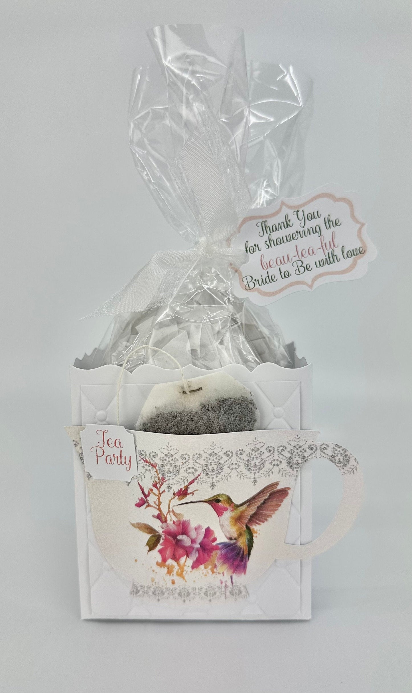 Hummingbird Tea Party Favor for Birthday or Beau-tea-ful Bridal Shower from Strawberry Ensemble