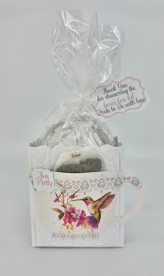 Hummingbird Tea Party Favor for Birthday or Beau-tea-ful Bridal Shower from Strawberry Ensemble