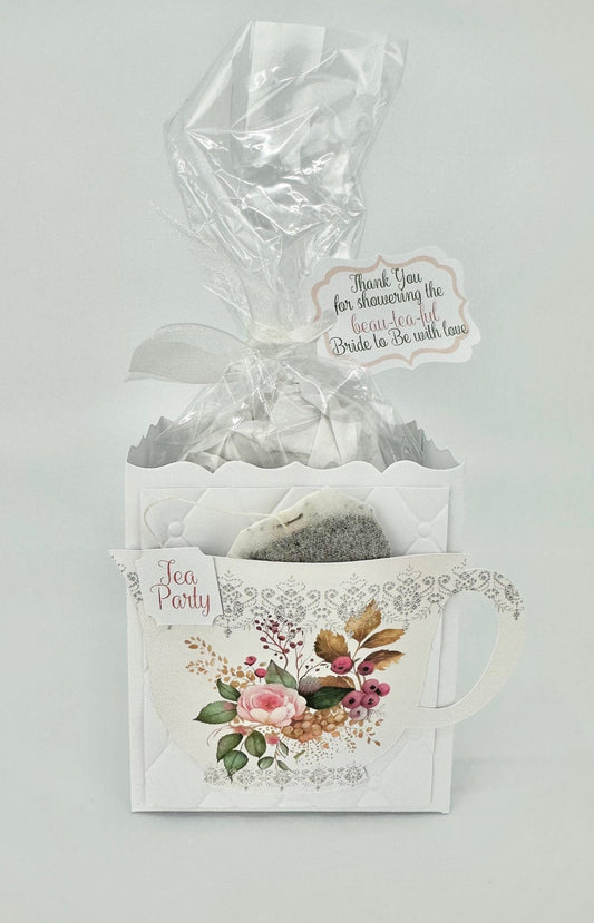 Pink Rose and Berries Tea Party Favor for Birthday or Beau-tea-ful Bridal Shower