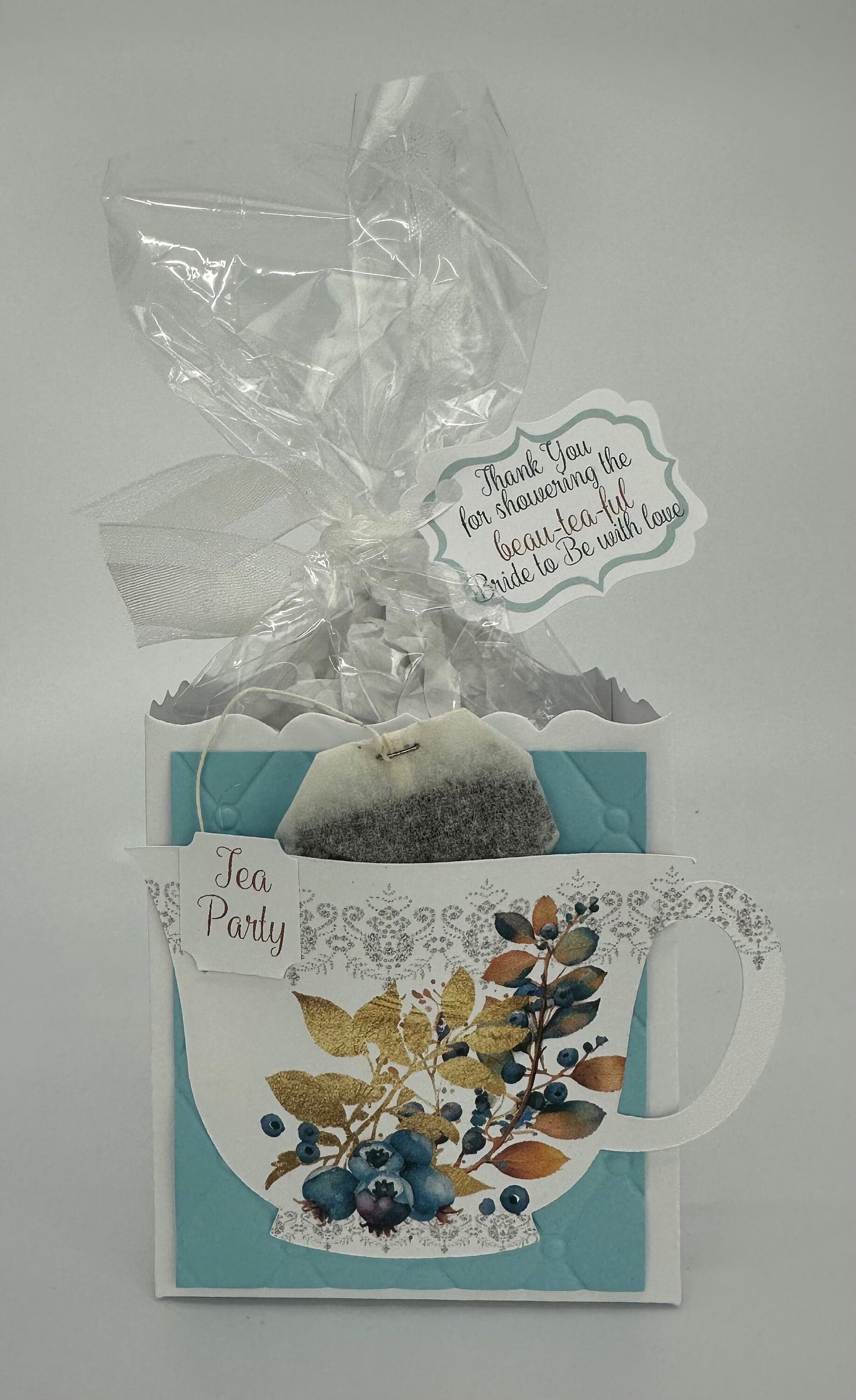 Blueberry Tea Party Favor for Birthday or Beau-tea-ful Bridal Shower