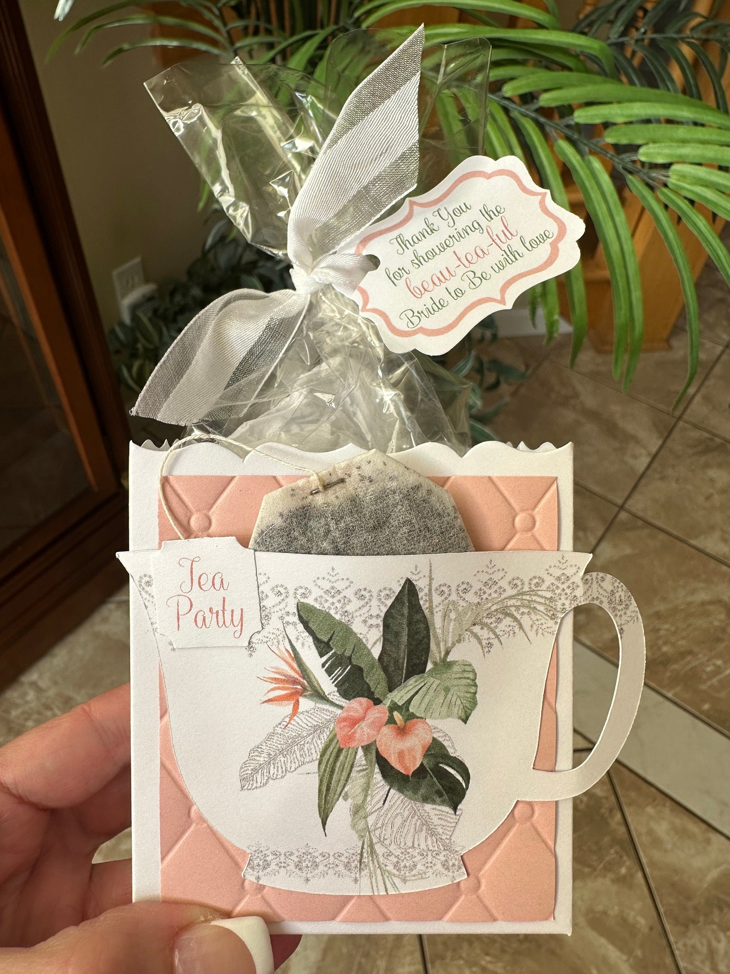 Tropical Tea Party Favors, Bridal Shower, Wedding (Set of 4)