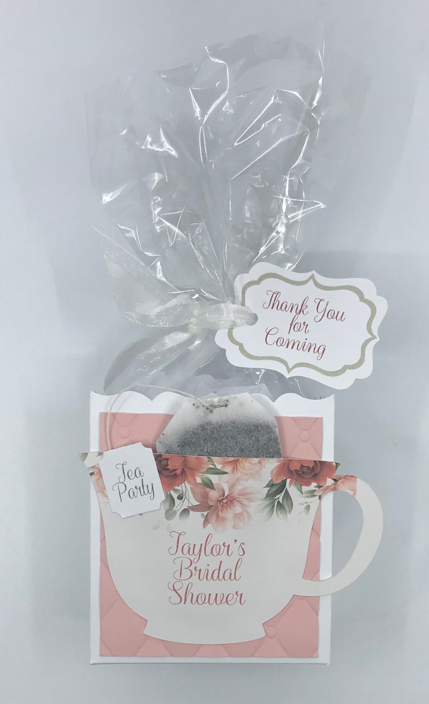 Fall Peony Beau-Tea-Ful Tea Party Ensemble Invite Favor Gift Box & Bag Place Card Bridal Baby Shower Wedding Adult Birthday Special Event