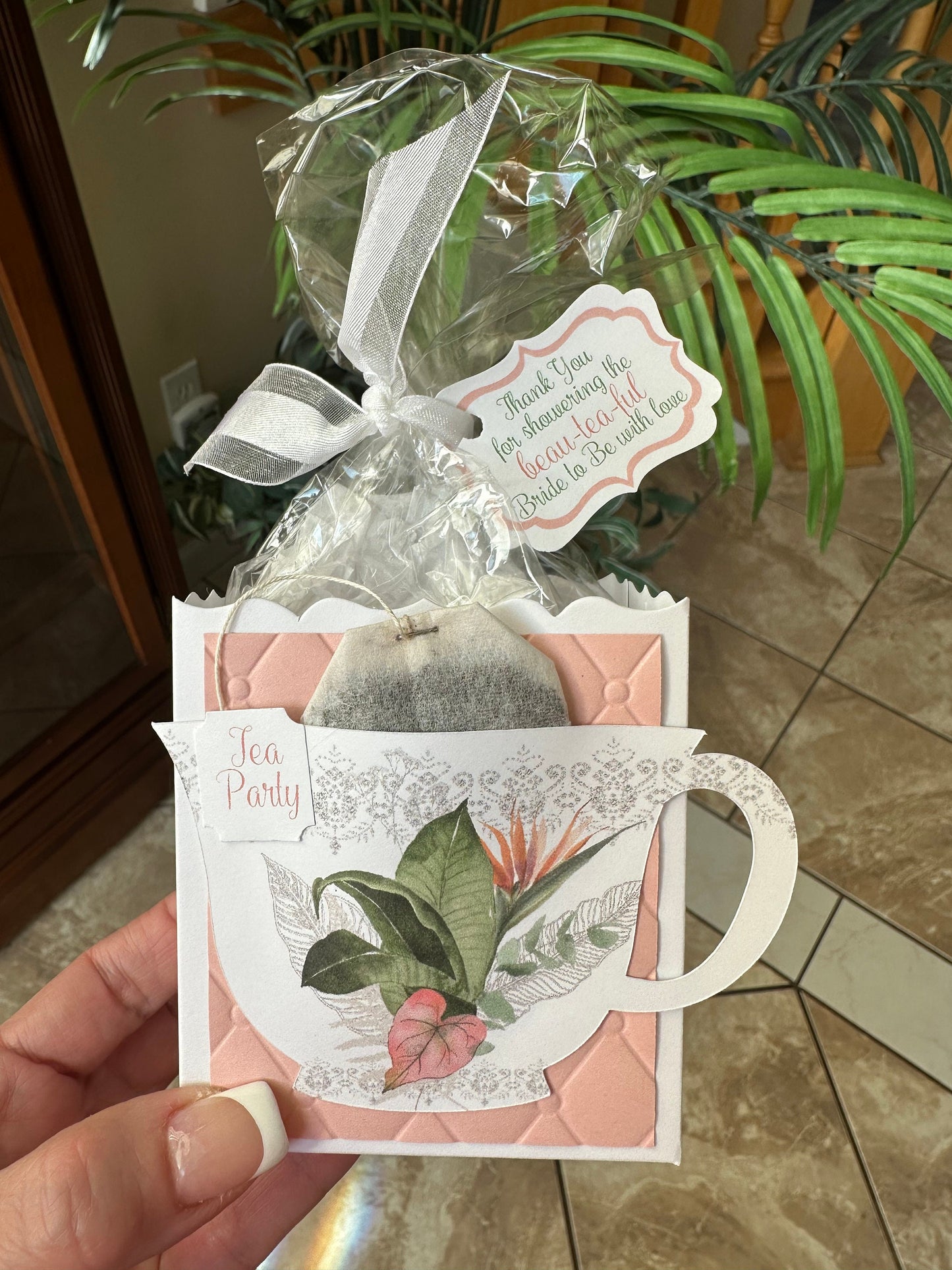 Tropical Tea Party Favors, Bridal Shower, Wedding (Set of 4)
