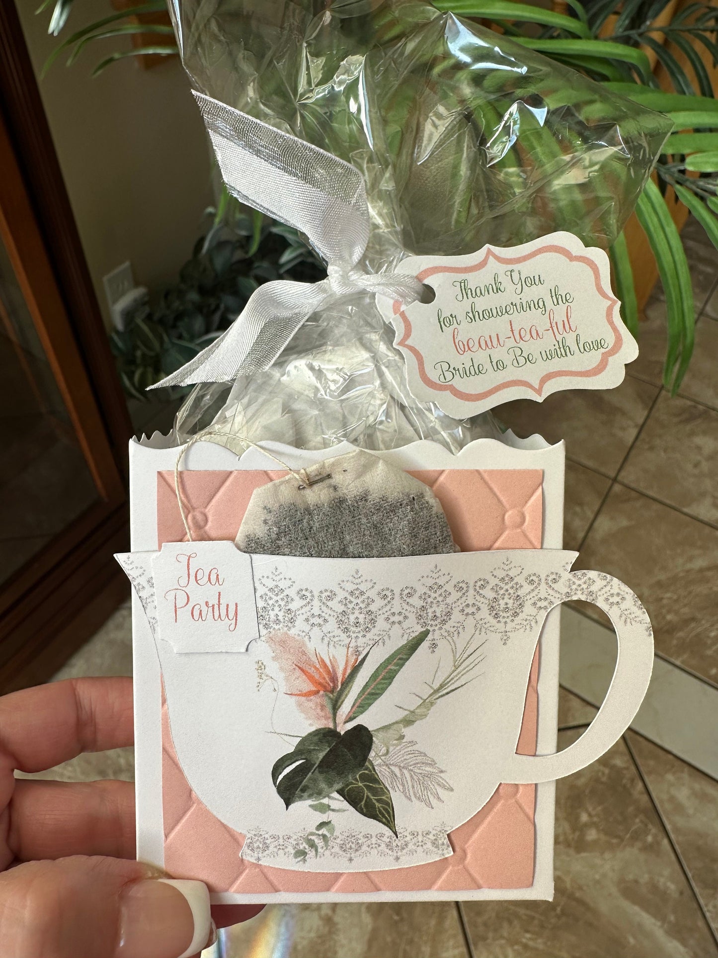 Tropical Tea Party Favors, Bridal Shower, Wedding (Set of 4)