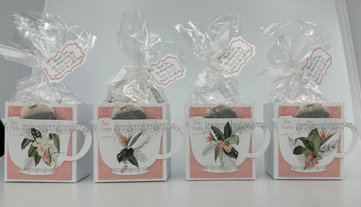 Tropical Tea Party Favors, Bridal Shower, Wedding (Set of 4)