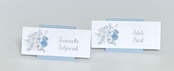 Beau-Tea-Ful Sky Blue Bouquets Tea Party Place Cards Bridal Baby Shower Birthday Wedding Special Corporate Event Planning Mother's Day 80th