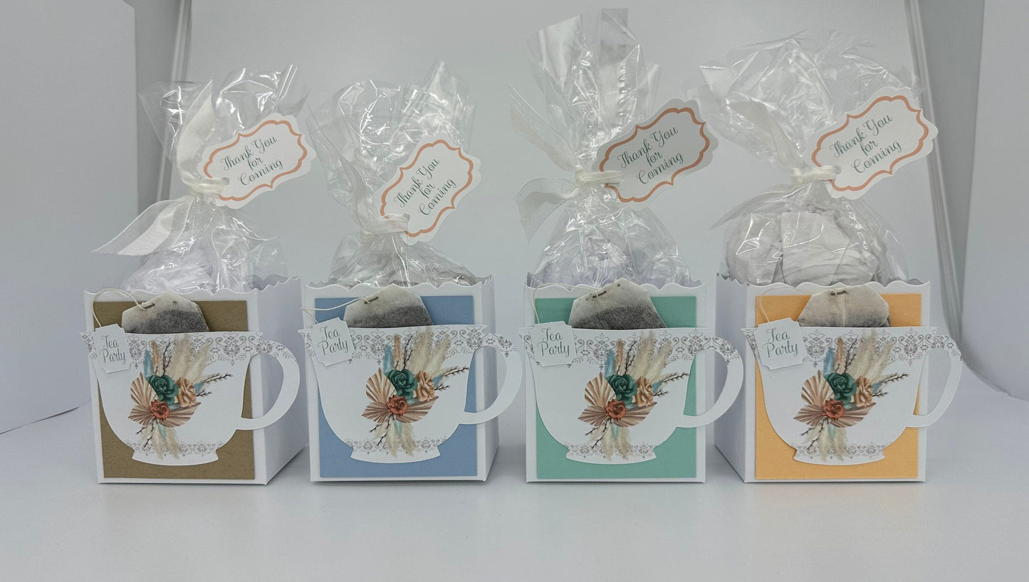 4 Beau-Tea-Ful Boho Bouquet Tea Party Favors for Bridal Baby Showers Weddings Birthday Special Corporate Event Planning