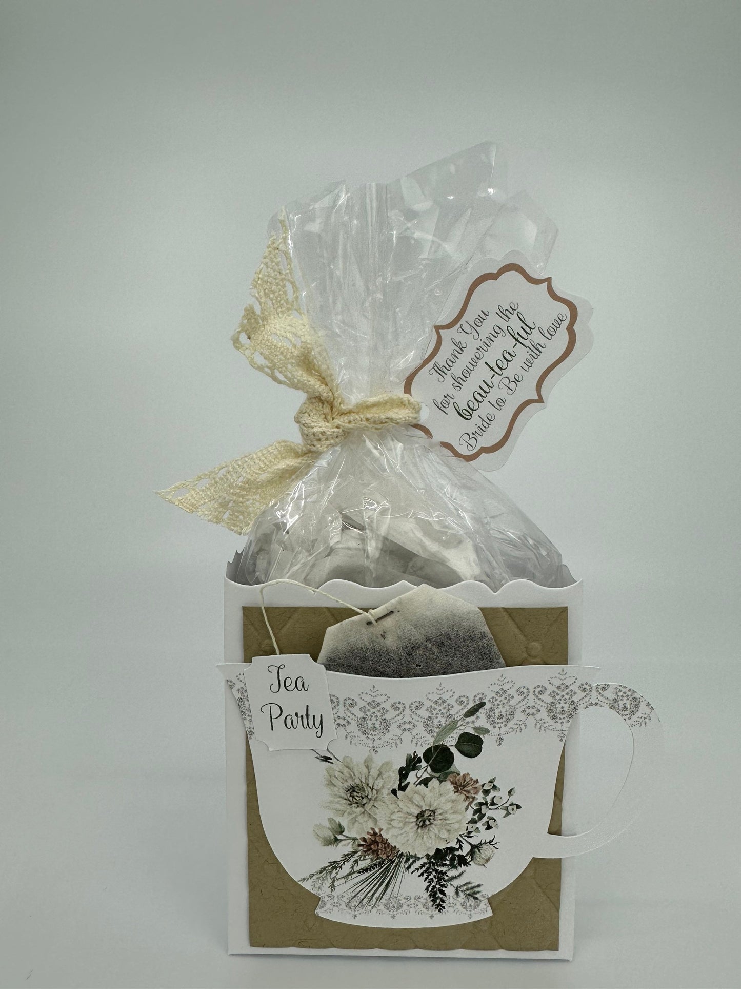 Winter Tea Party Gift Box Bag Favors - 4 Favors