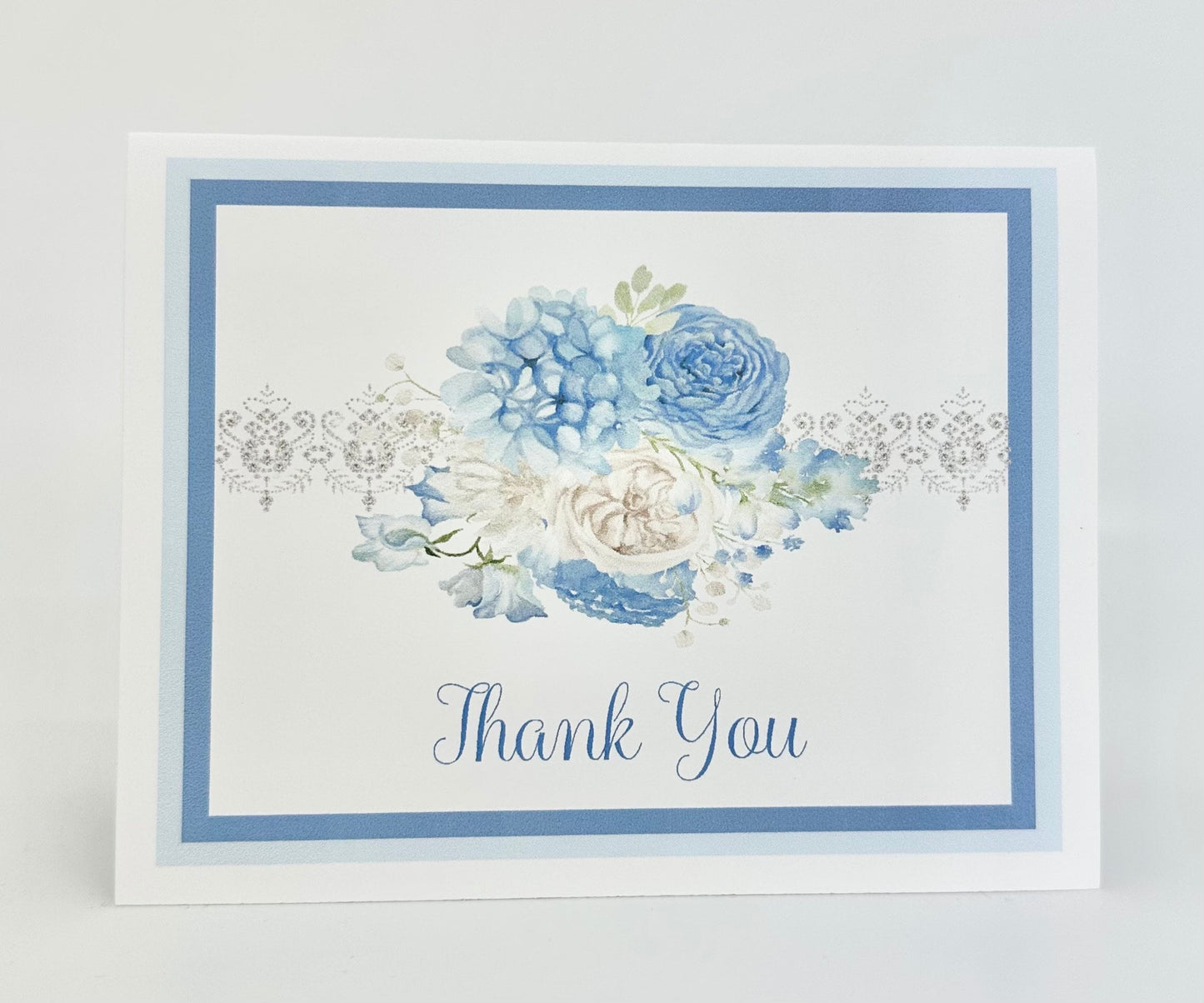 Sky Blue Package of 4 Thank You Cards