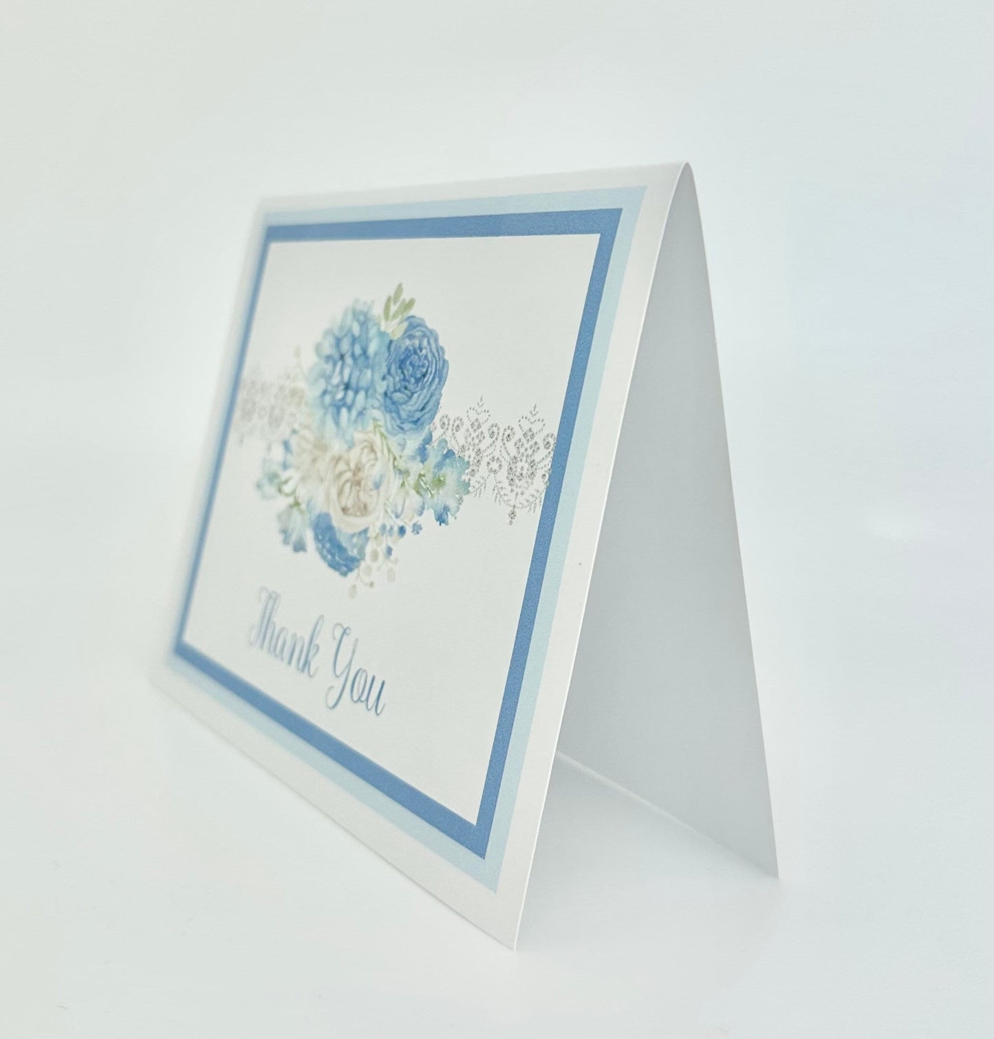 Sky Blue Package of 4 Thank You Cards