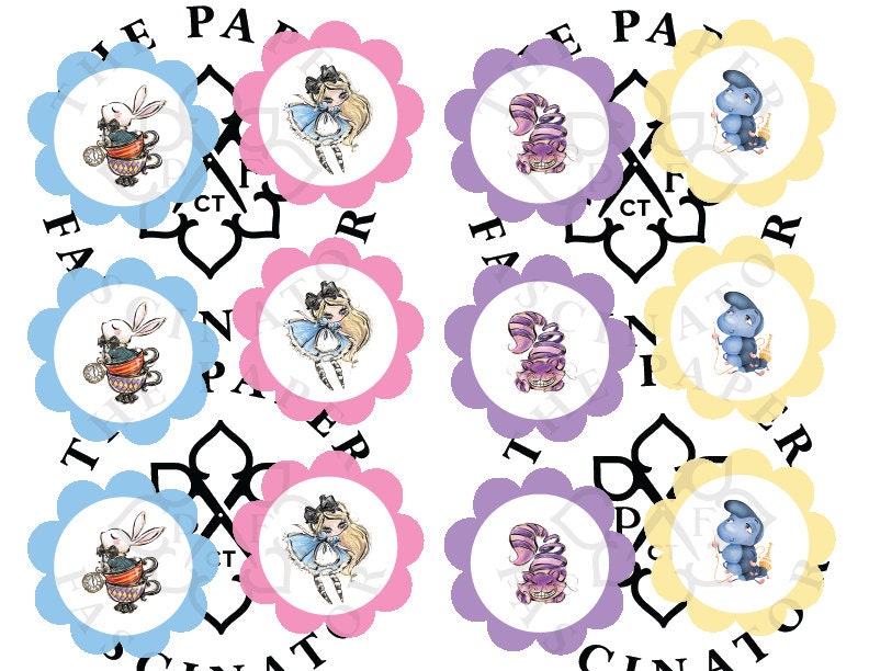Alice in Wonderland Mad Hatter Tea Party Cupcake Toppers
